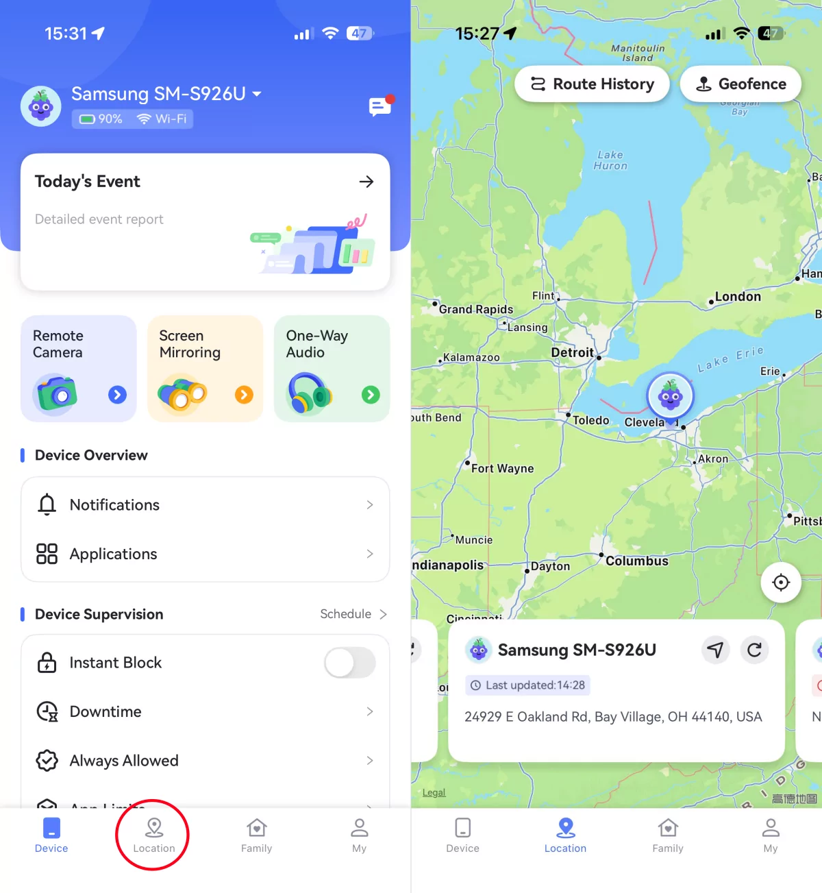 AirDroid location sharing